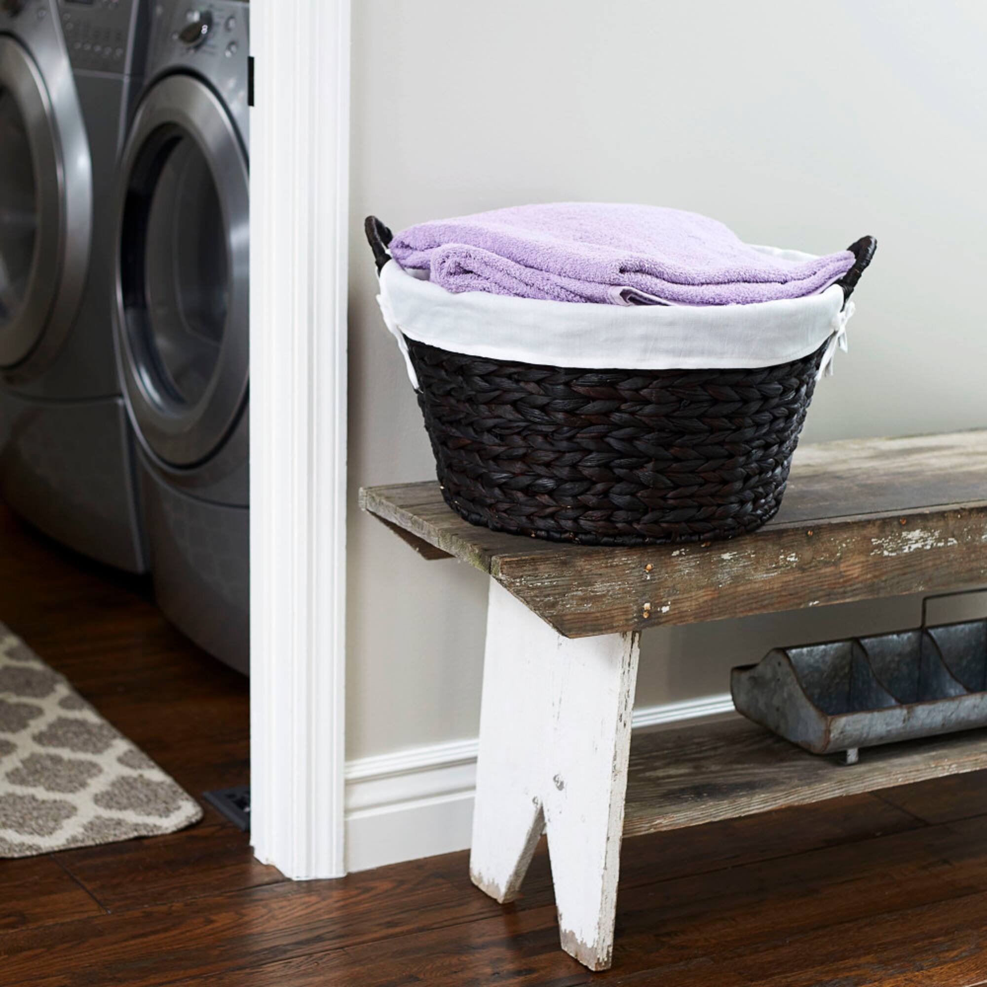 Household Essentials 12.5" Round Wicker Laundry Basket with Handles